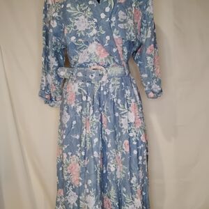 Vintage Floral Blue Dress